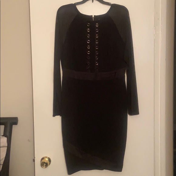 Fashion to Figure Dresses & Skirts - FTF Sheer Longsleeved Black Sexy Dress